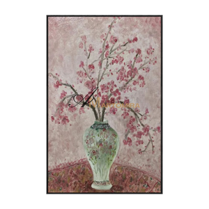 Abstract Floral Painting | Flowers In A Vase Painting | Pink Flower Painting | Canvas Wall Art #MF093
