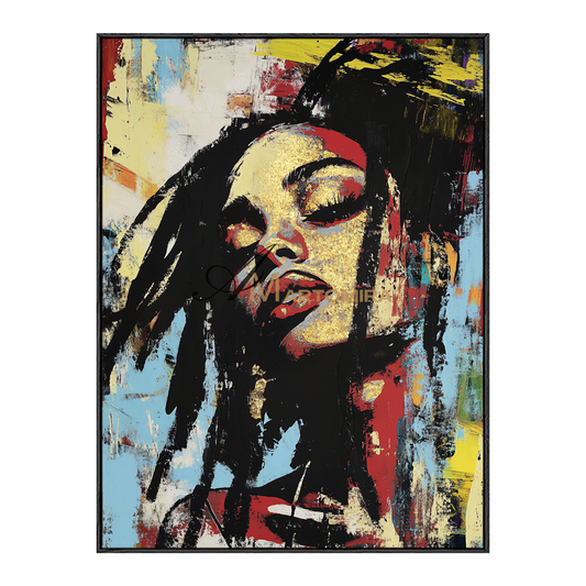 Painting Art Woman | Modern Portrait Artists | Black Woman Canvas Wall Art | Modern Abstract Wall Art #AP133