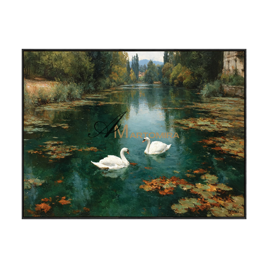 Landscape Art | Lake Wall Art | Green Landscape Painting | Landscape Oil On Canvas  #CL097
