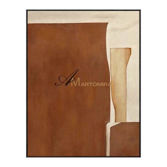 Minimalist Wall Art | Abstract Art Wall Decor | Wabi Sabi  Art | Brown And Beige Wall Art #MF111