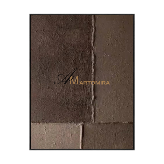 Wabi-Sabi Wall Art | Abstract Wall Art Paintings | Dark Brown Wall Art | Textured Wall Art Decor #MF136