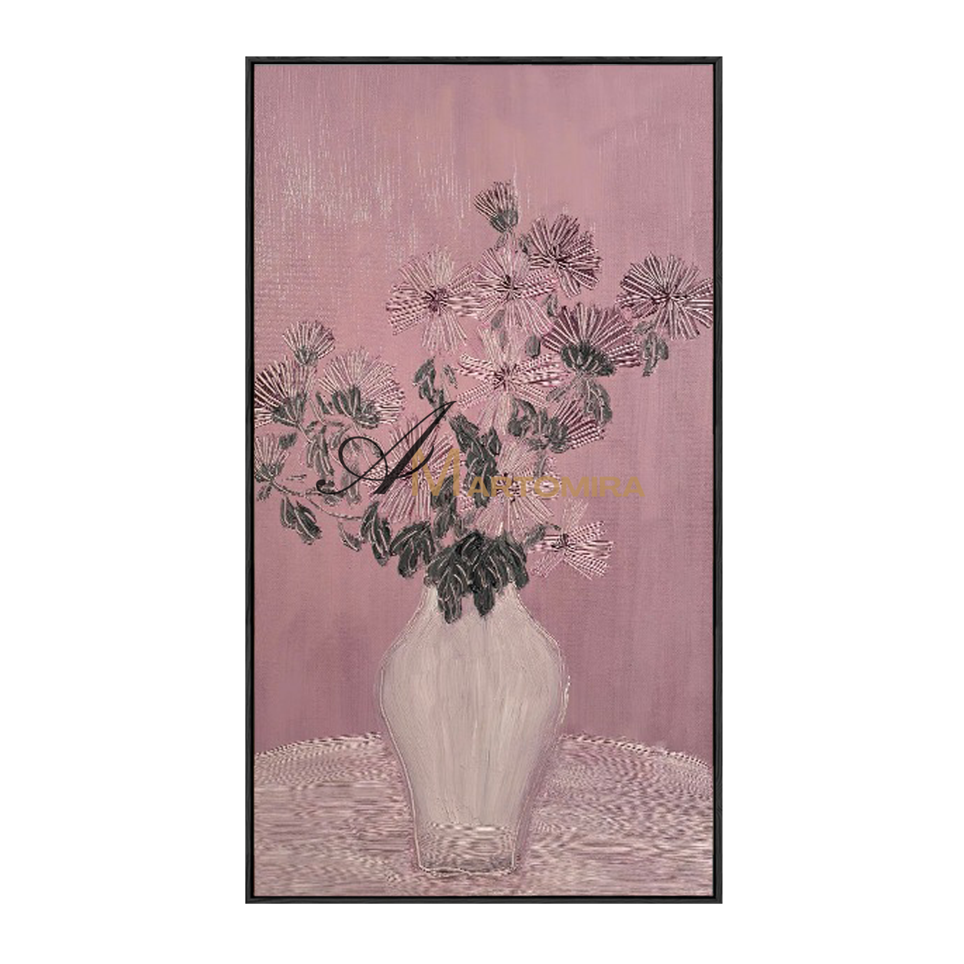 Acrylic Flower Painting | Pink Flower Painting | Floral Wall Art For Living Room #MF101