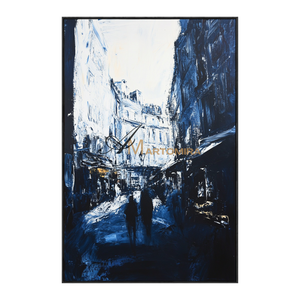 Abstract Wall Art | Black And White Paintings Abstract | Handmade Paintings For Living Room | Abstract Cityscape Painting #CL095