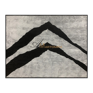 Textured Wall Art | Abstract Painting Mountains | Black And Beige Wall Art | Decorative Wall Art #MF133