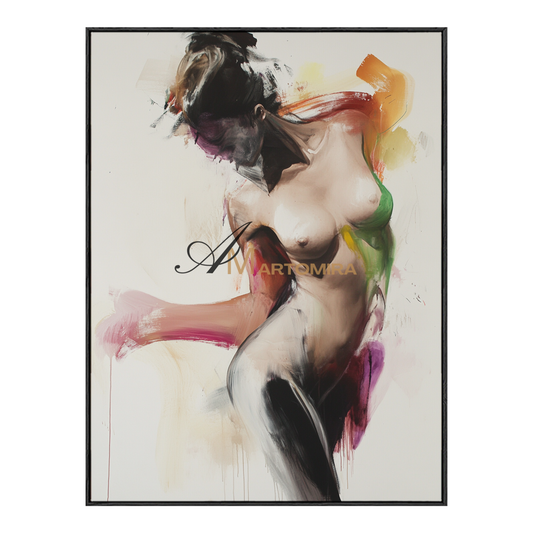 Colorful Abstract Painting | Women Body Painting | Nude Female Art | Large Abstract Canvas Wall Art #AP125