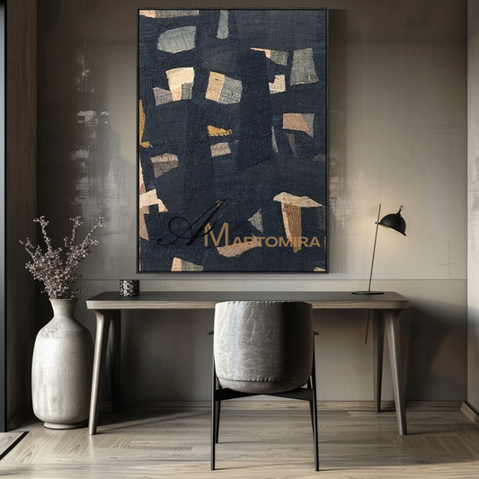 Geometric Wall Art | Large Abstract Wall Art | Large Blue Abstract Wall Art #MF143