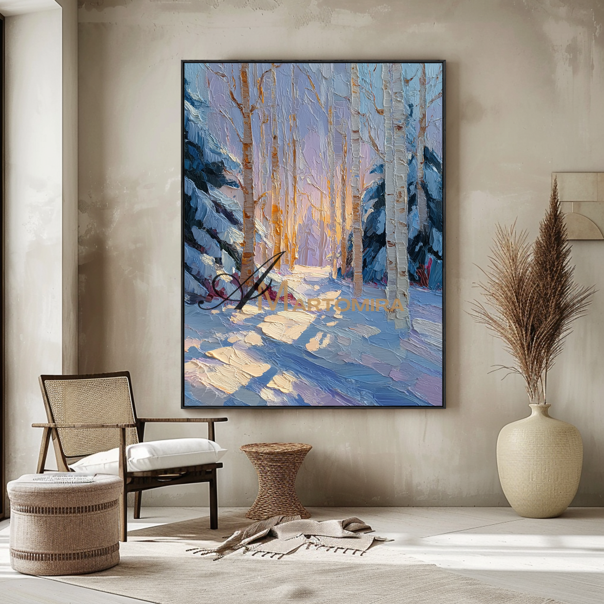 Decorative Wall Art | Winter Scene Wall Art | Beautiful Landscape Art | Large Canvas Wall Art For Living Room #CL096