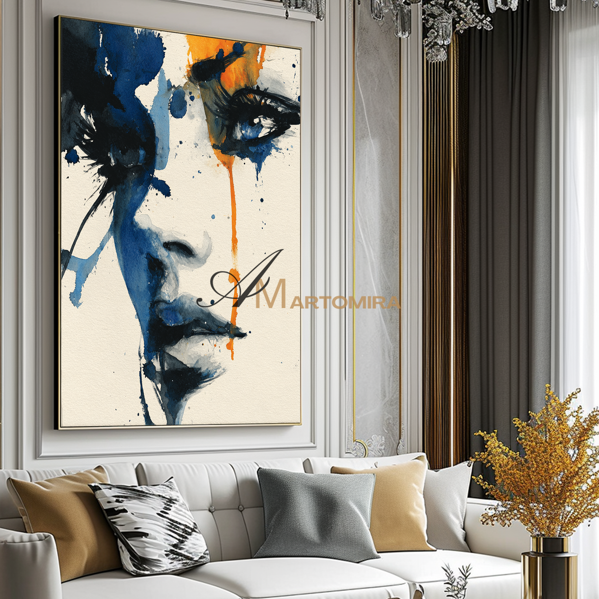 Painting Art Woman | Abstract Painting Of A Woman'S Face | Contemporary Abstract Wall Art | Large Wall Art #AP123