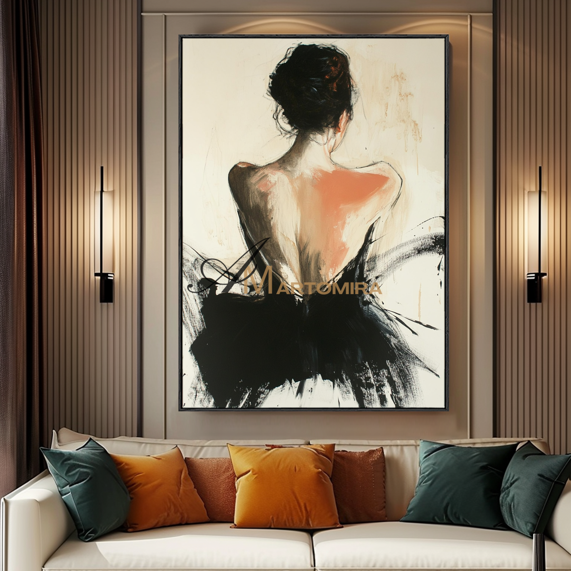 Women Body Painting | Back Of A Woman Painting | Contemporary Wall Art Decor | Contemporary Wall Decor #AP130