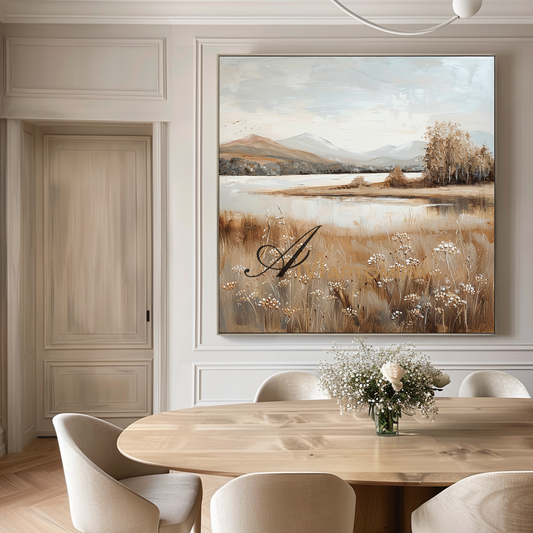 Landscape Art Paintings | Autumn Landscape Art | Mountain Lake Wall Art | Landscape Wall Art For Living Room #CL101