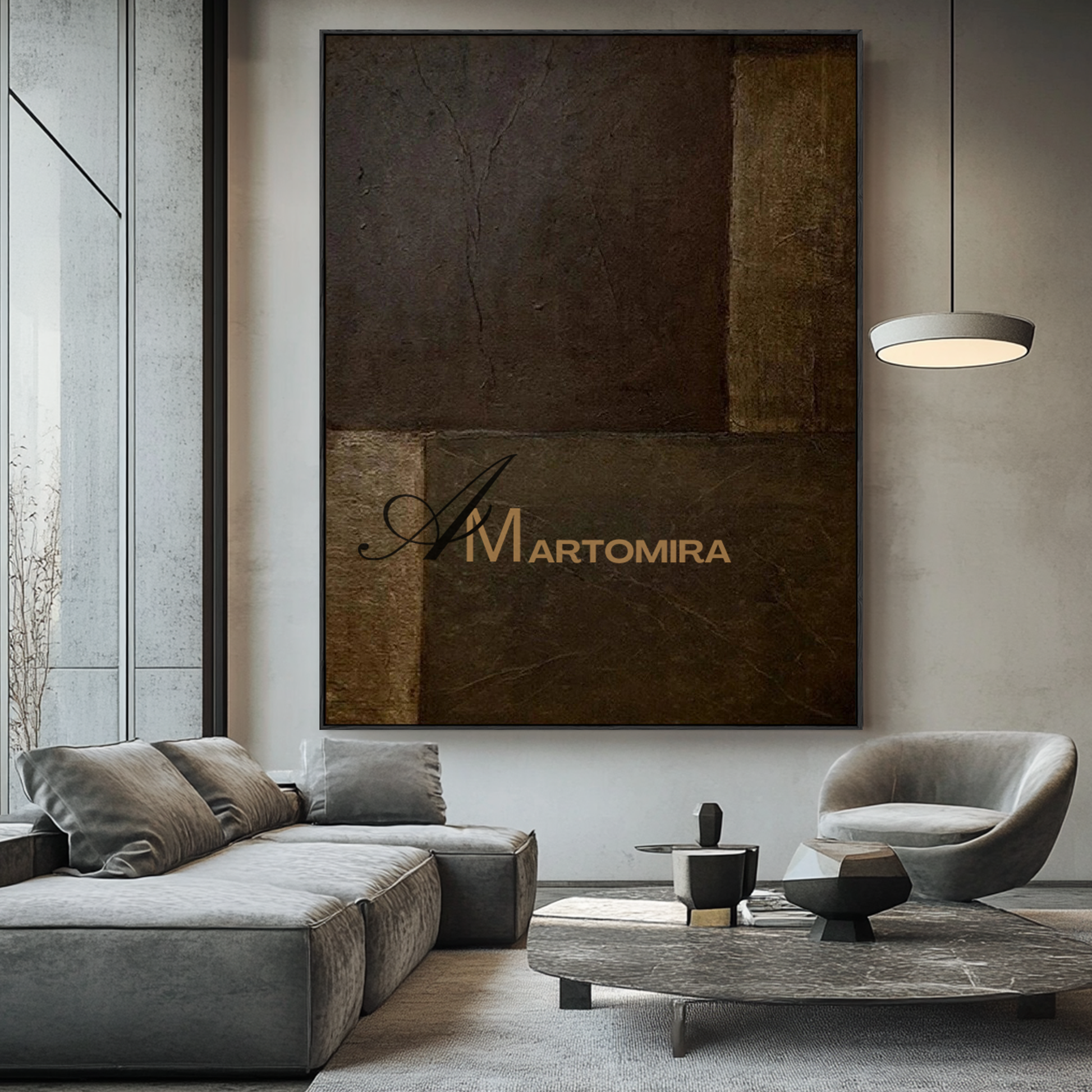 Wabi Sabi Wall Art | Abstract Wall Art | Large Textured Wall Art | Dark Brown Wall Art #MF115