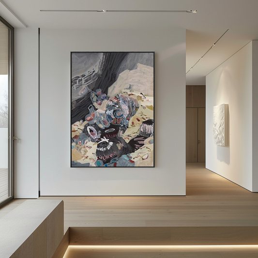Abstract Wall Art | Contemporary Modern Wall Decor | Large Living Room Wall Art #MF04