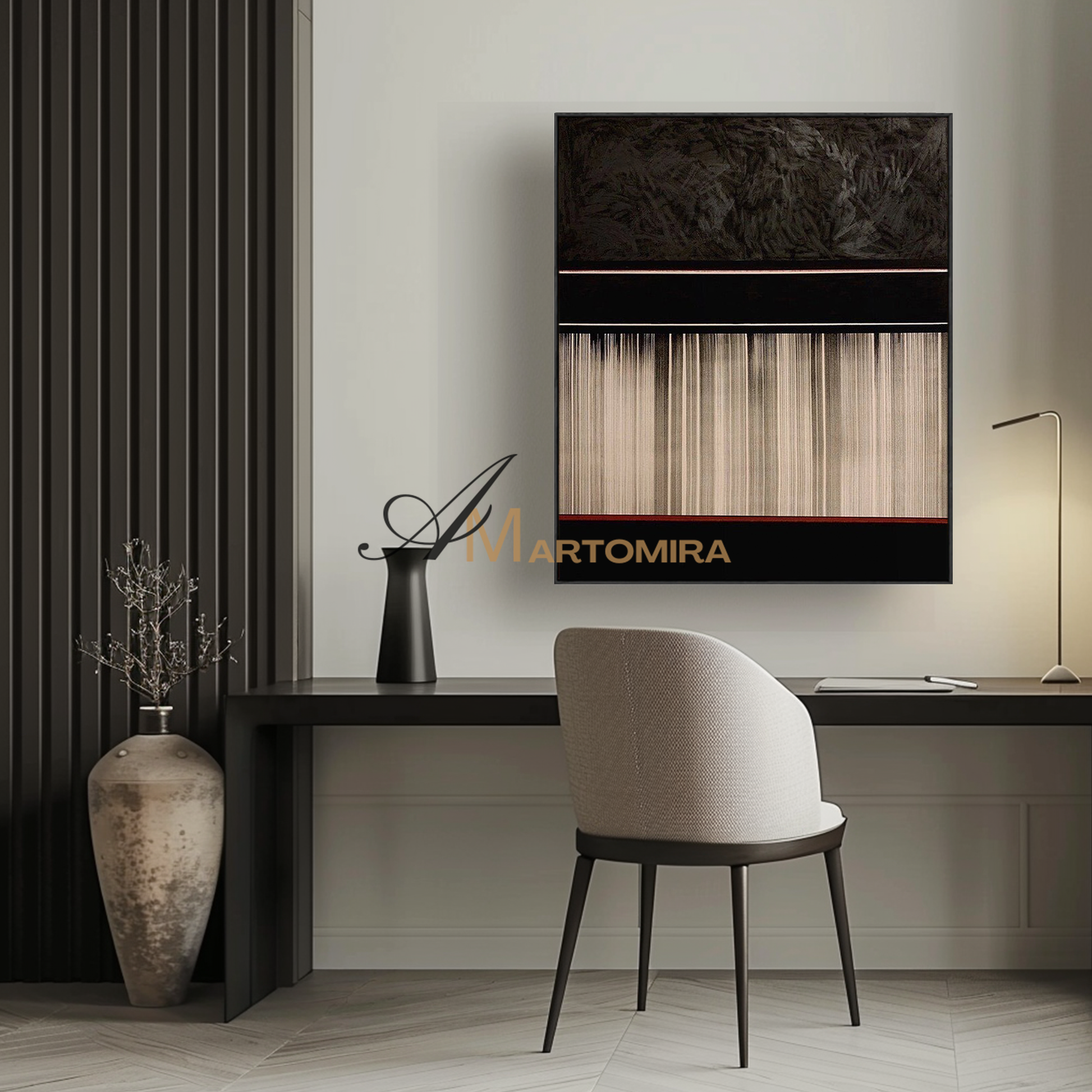 Canvas Wall Art | Contemporary Abstract Wall Art | Black Abstract Wall Art | Wall Decor #MF108