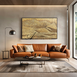 Abstract Landscape Painting | Gold Wall Art | Mountain Landscape | Art Acrylic Wall Art #MF095