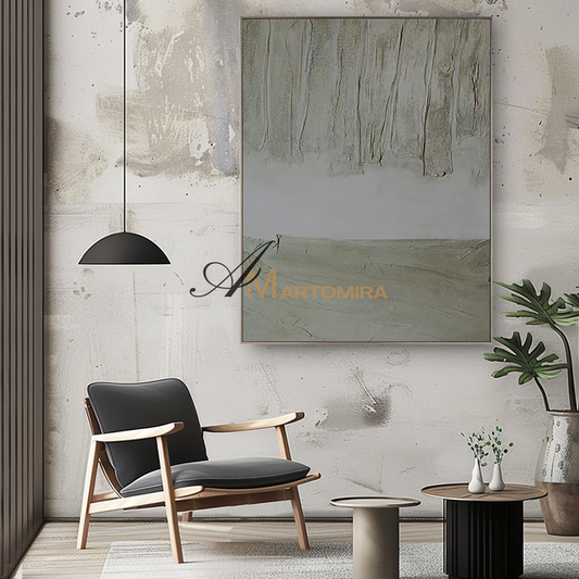Large Abstract Wall Art | Green Wall Art | Contemporary Living Room Wall Decor #MF100