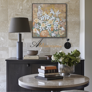 Acrylic Flower Painting | Colorful Abstract Painting | Large Canvas Floral Wall Art #MF086