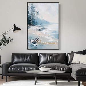 Landscape Wall Art | Lake Wall Art | Black And White Wall Art | Extra Large Landscape Wall Art #CL092