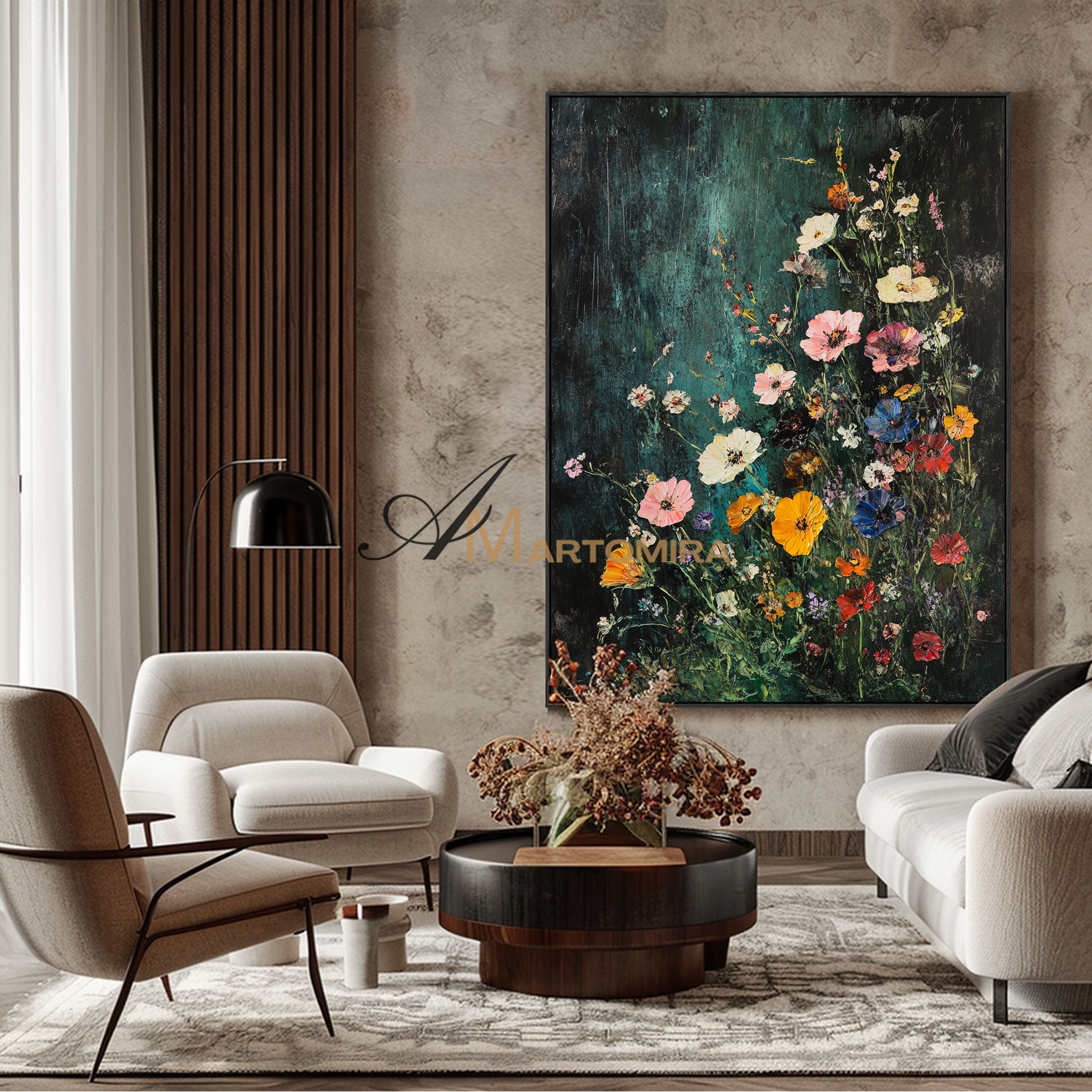 Flower Painting | Colorful Abstract Wall Art | Extra Large Floral Wall Art | Modern Wall Decor Art #CF110