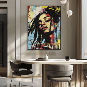 Painting Art Woman | Modern Portrait Artists | Black Woman Canvas Wall Art | Modern Abstract Wall Art #AP133
