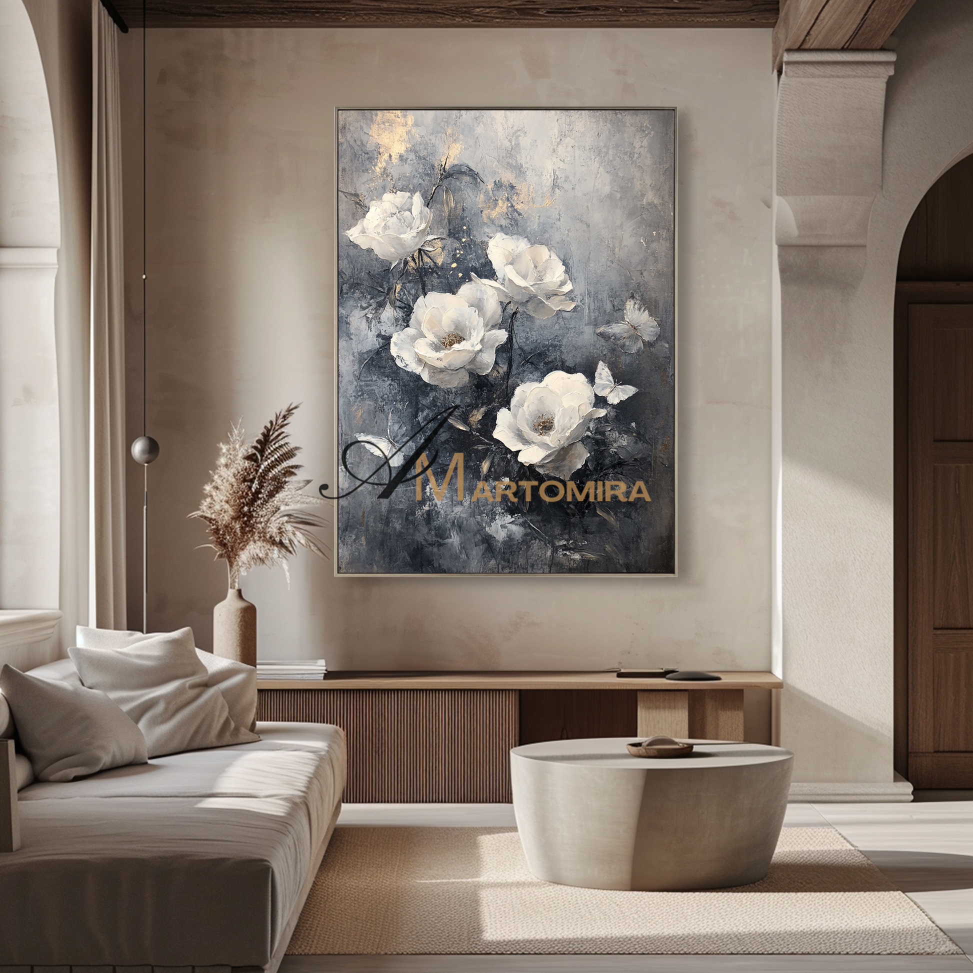 Acrylic Flower Painting | Abstract Art Wall Decor | Floral Wall Art For Living Room | Acrylic Paint #CF117