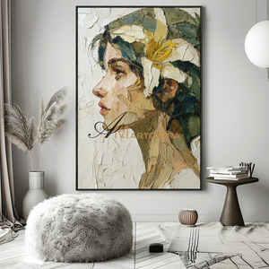 Portrait Of A Woman | Abstract Woman Painting | Abstract Canvas Art | Extra Large Wall Art For Living Room #AP135