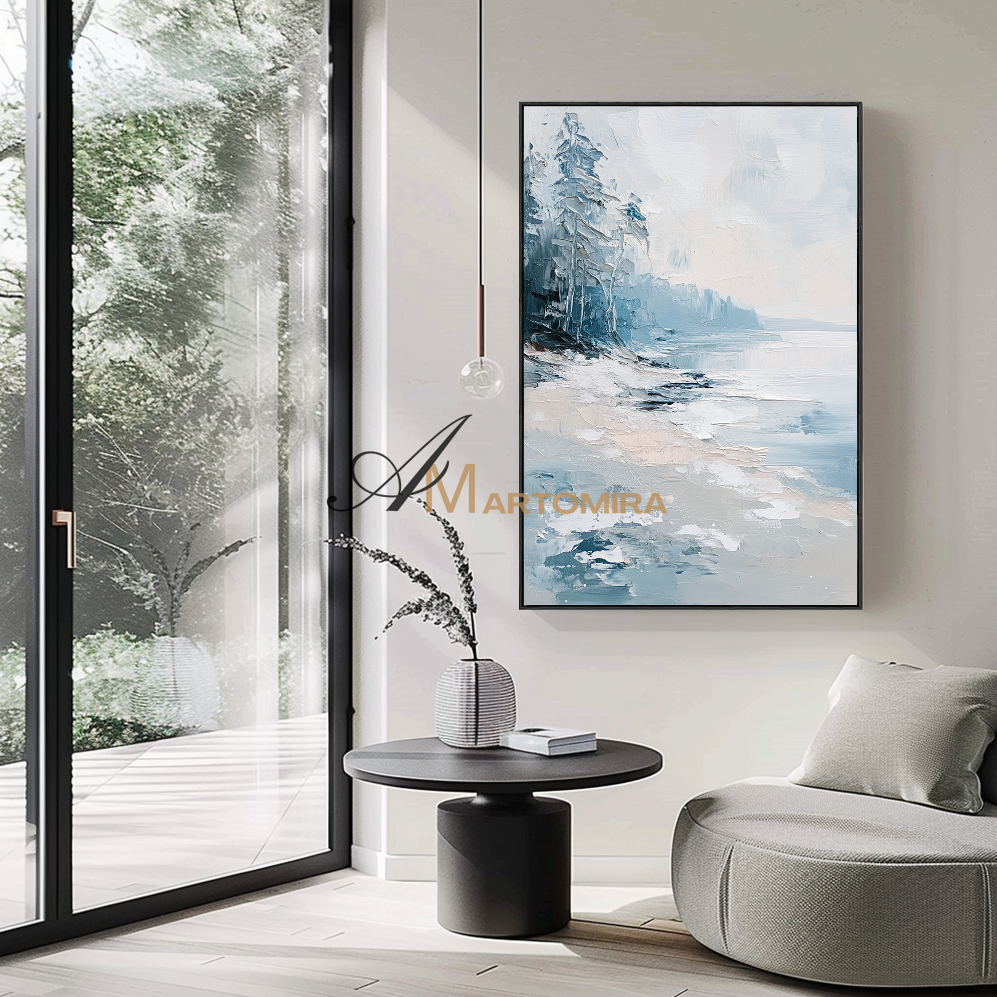 Landscape Wall Art | Lake Wall Art | Black And White Wall Art | Extra Large Landscape Wall Art #CL092