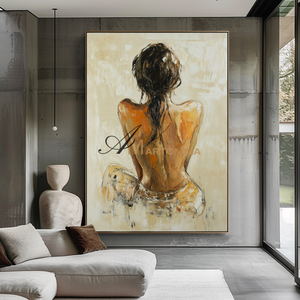 Painting Art Woman | Back Of A Woman Painting | Feminine Wall Art For Bedroom | Wall Art Decor #AP131