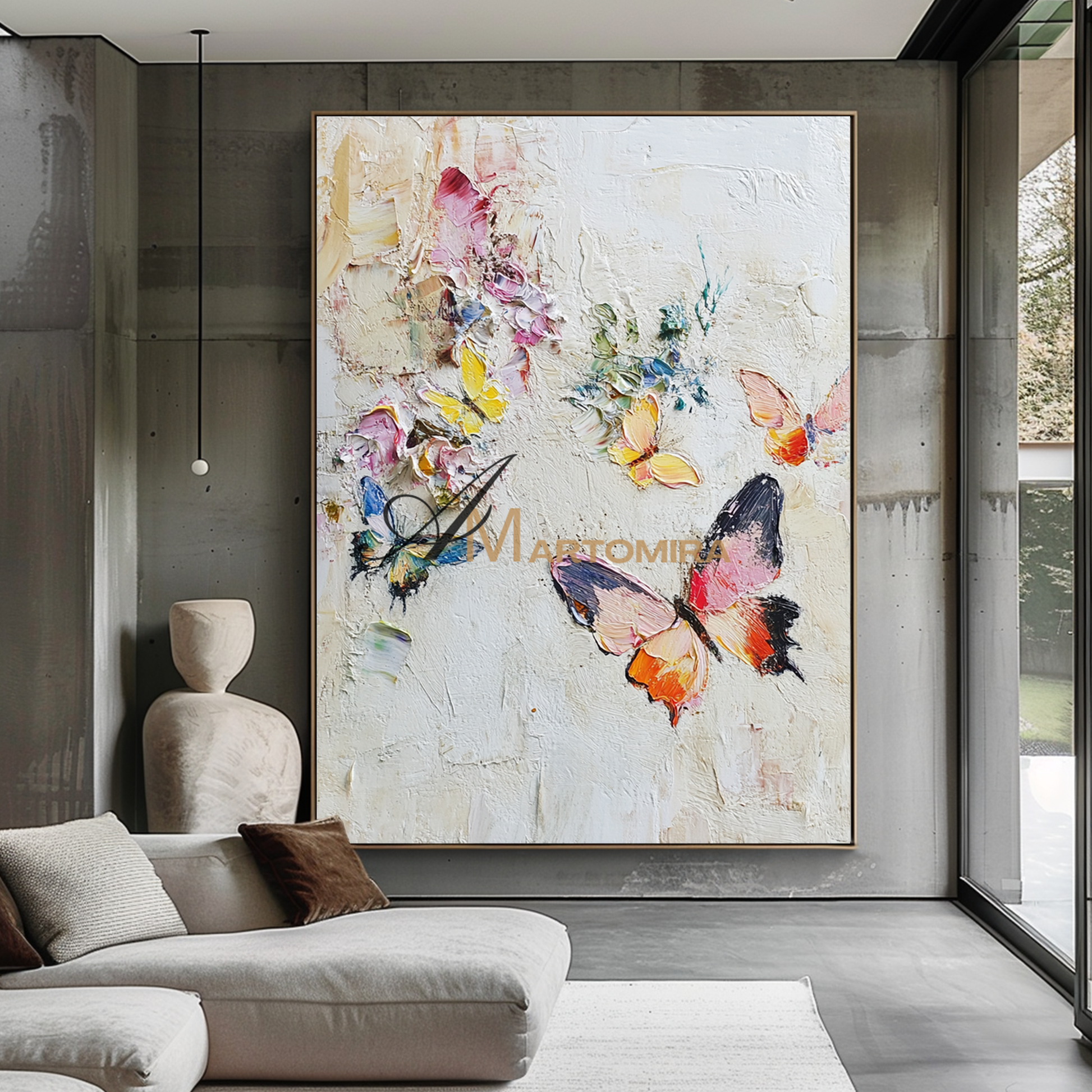 Butterfly Wall Art Decor | Large Textured Wall Art | Colorful Abstract Wall Art | Original Oil Paintings #CA084