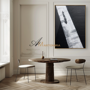 Abstract Wall Art | Contemporary Wall Decor | Black And White Abstract Painting | Minimalist Wall Art #MF126