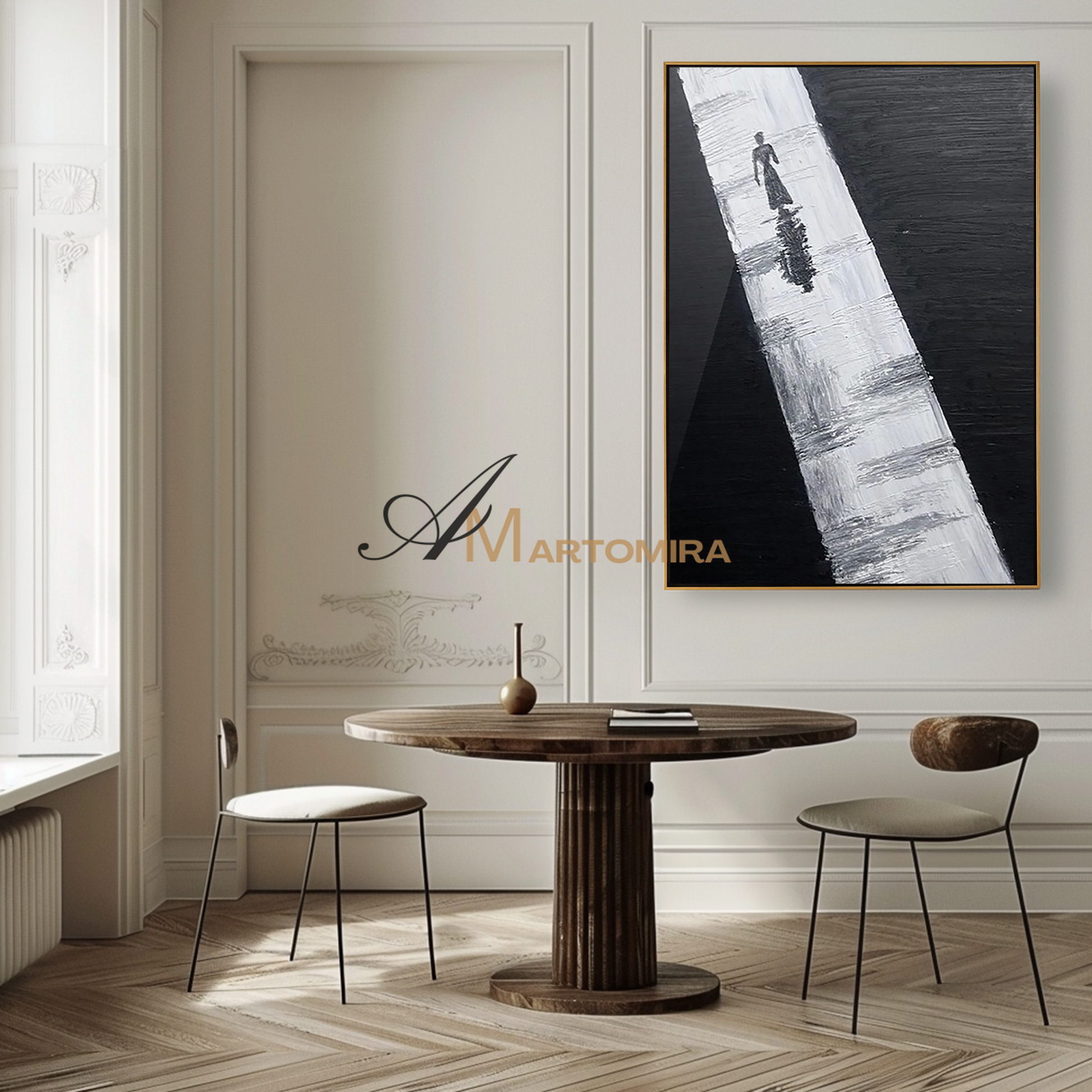 Abstract Wall Art | Contemporary Wall Decor | Black And White Abstract Painting | Minimalist Wall Art #MF126