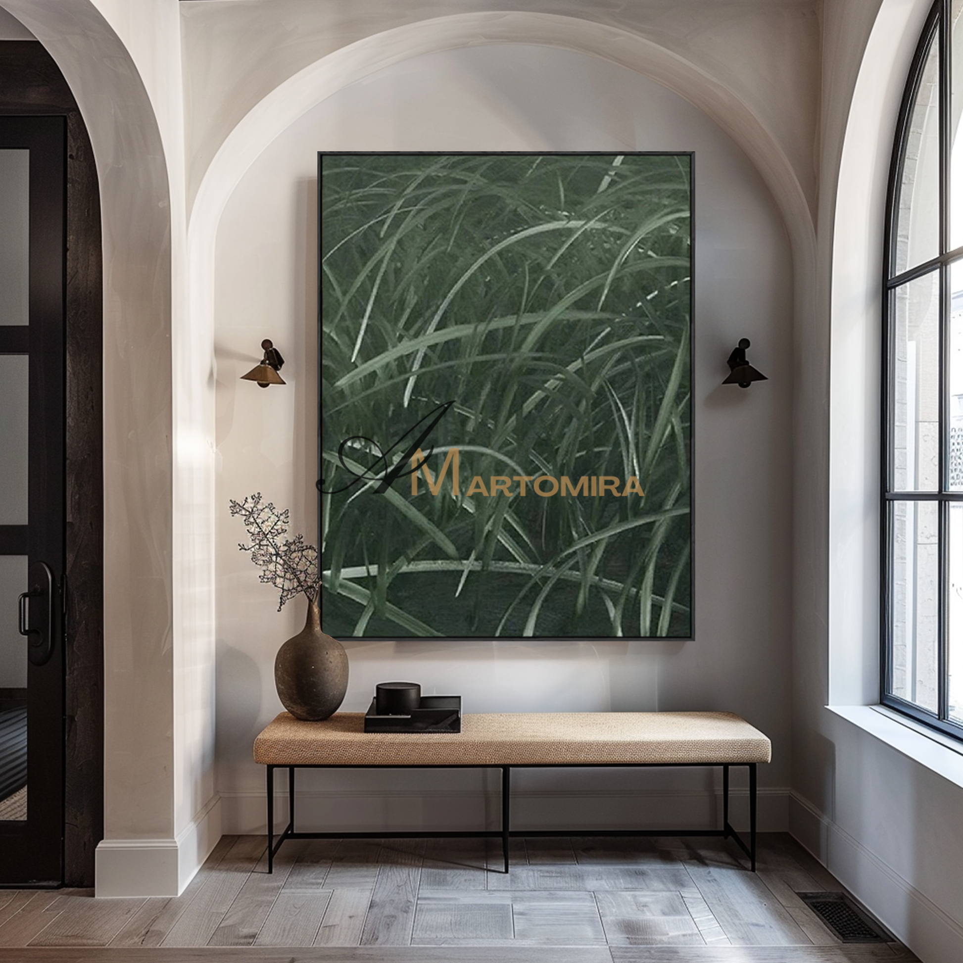 Modern Abstract Wall Art | Green Wall Art | Painting Of Grass | Original Oil Paintings #MF137