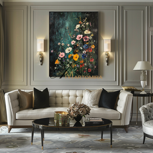Flower Painting | Colorful Abstract Wall Art | Extra Large Floral Wall Art | Modern Wall Decor Art #CF110