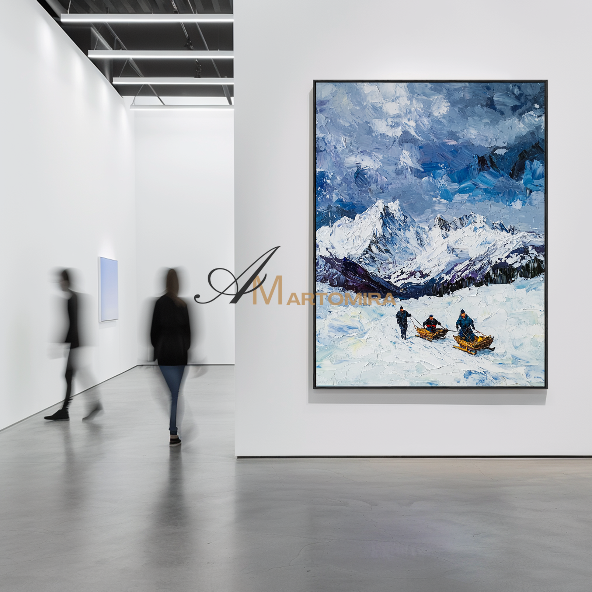 Snow Mountain Painting | Mountain Wall Art | Landscape Wall Art For Living Room | Contemporary Wall Decor #CL094