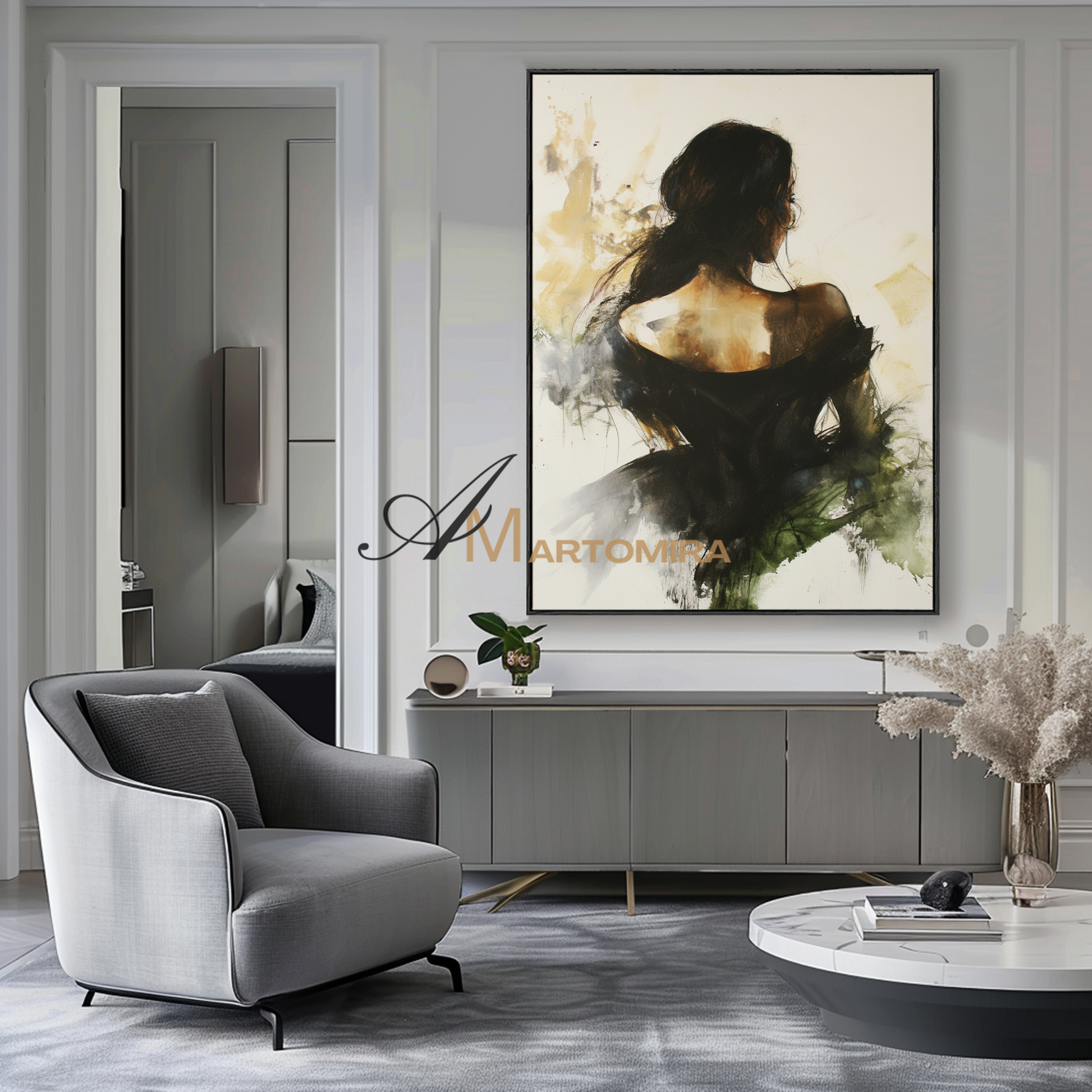 Painting Art Woman | Modern Wall Decor Art | Feminine Wall Art For Bedroom | Canvas Wall Decor #AP124