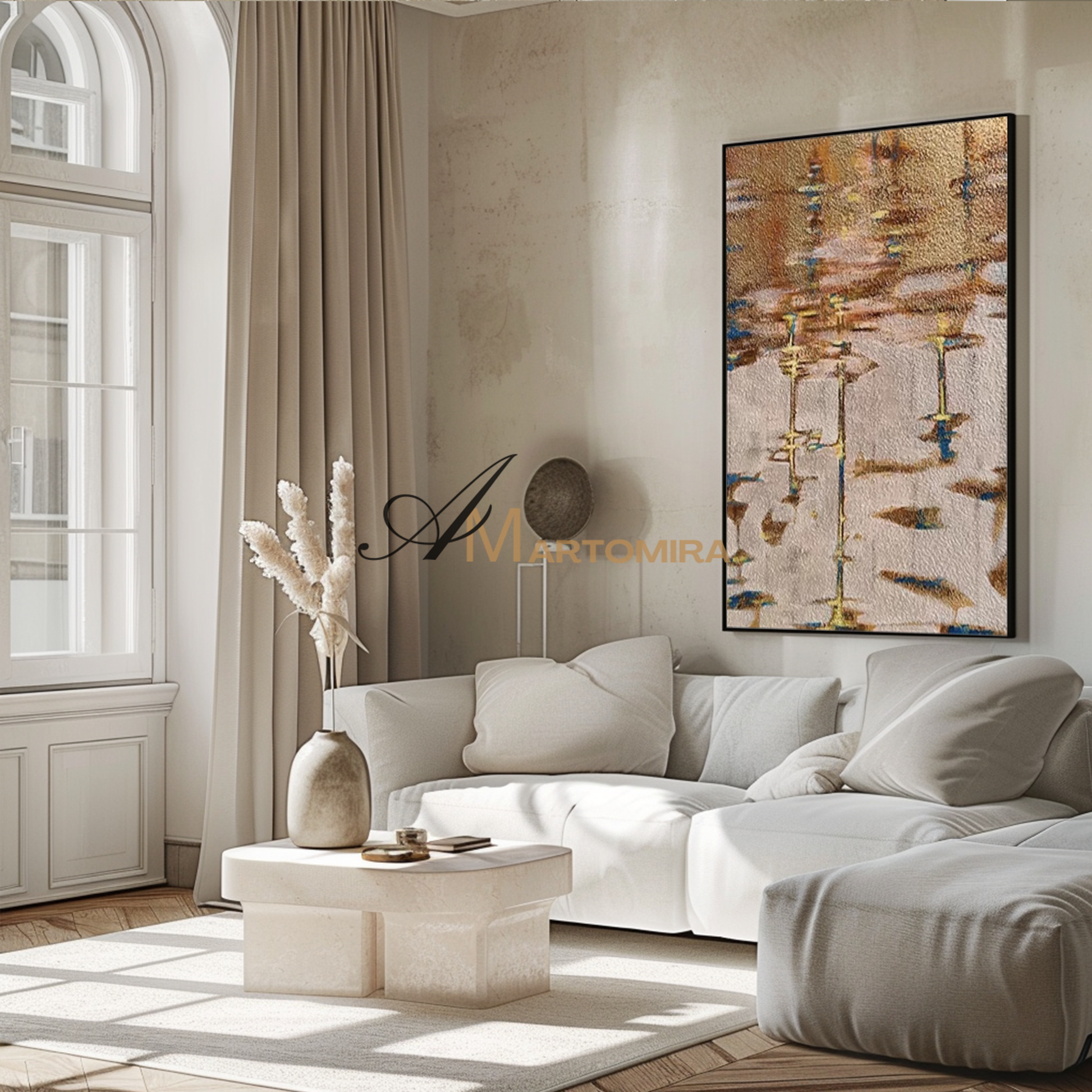 Abstract Wall Art | Modern Contemporary Wall Decor | Brown And Beige Wall Art | Large Wall Art #MF091