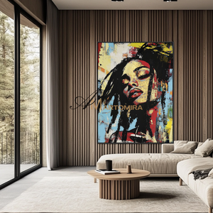 Painting Art Woman | Modern Portrait Artists | Black Woman Canvas Wall Art | Modern Abstract Wall Art #AP133