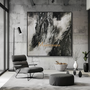 Landscape Wall Art | Mountain Landscape Art | Black And White Wall Art | Decorative Wall Art #MF119
