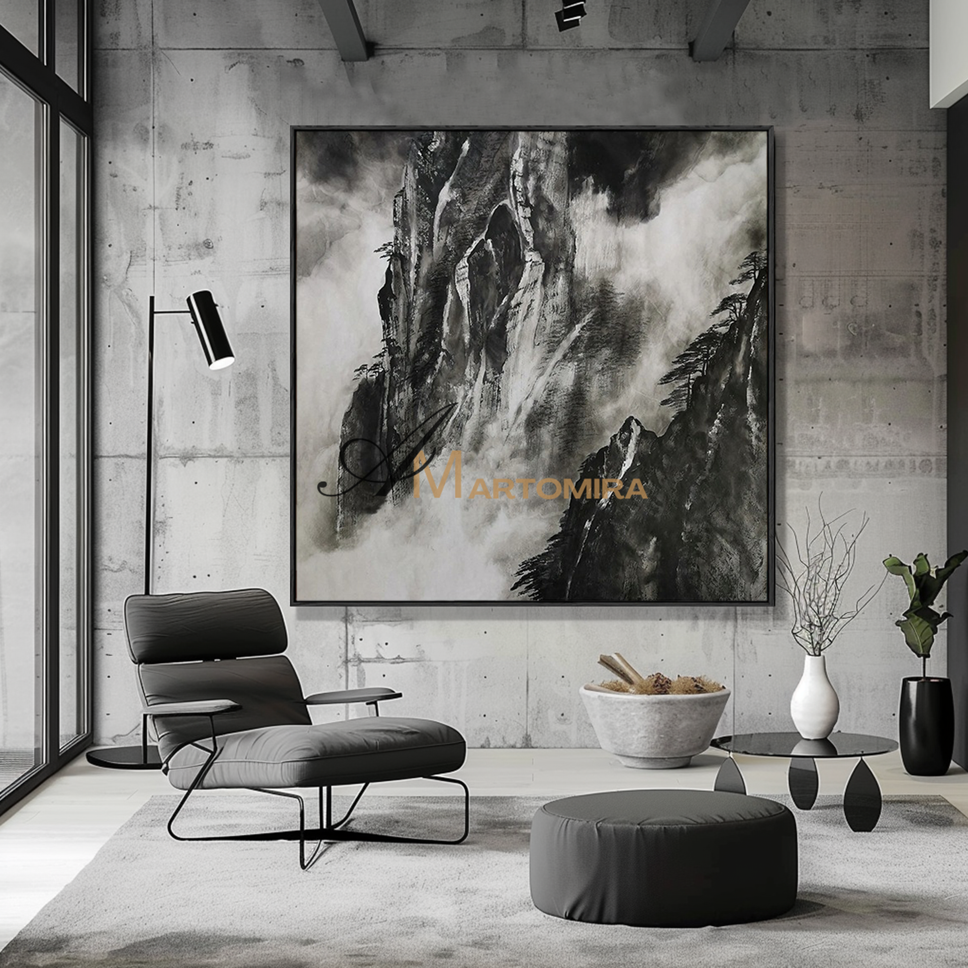 Landscape Wall Art | Mountain Landscape Art | Black And White Wall Art | Decorative Wall Art #MF119