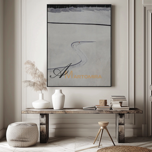 Minimalist Wall Art | Black And White Canvas Art | Abstract Art | Minimalist Wall Art For Living Room #MF105