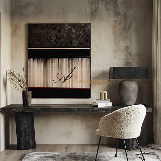 Canvas Wall Art | Contemporary Abstract Wall Art | Black Abstract Wall Art | Wall Decor #MF108