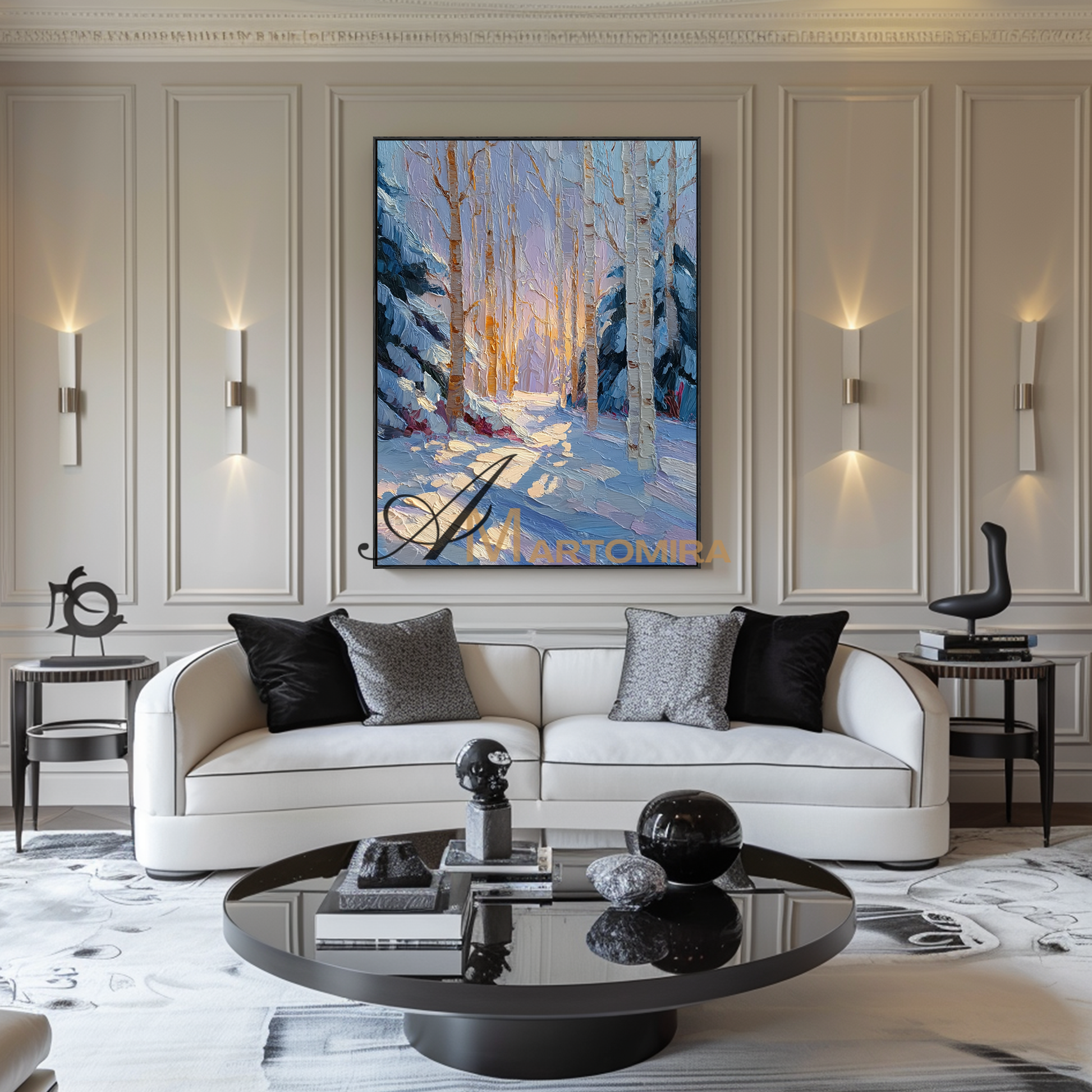 Decorative Wall Art | Winter Scene Wall Art | Beautiful Landscape Art | Large Canvas Wall Art For Living Room #CL096