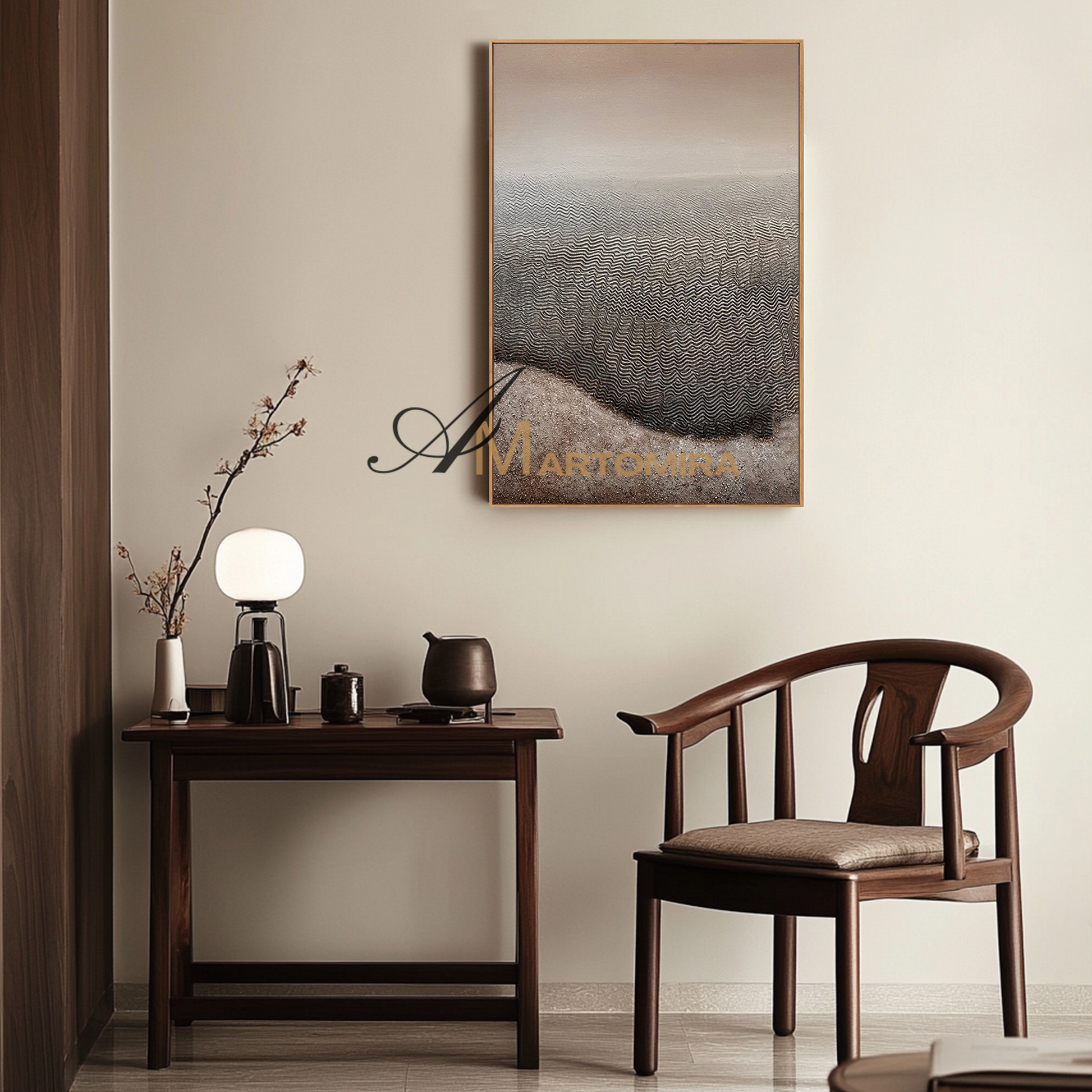 Beach Landscape Art | Modern Abstract Wall Art | Abstract Painting Of Beach | Canvas Wall Art #MF110