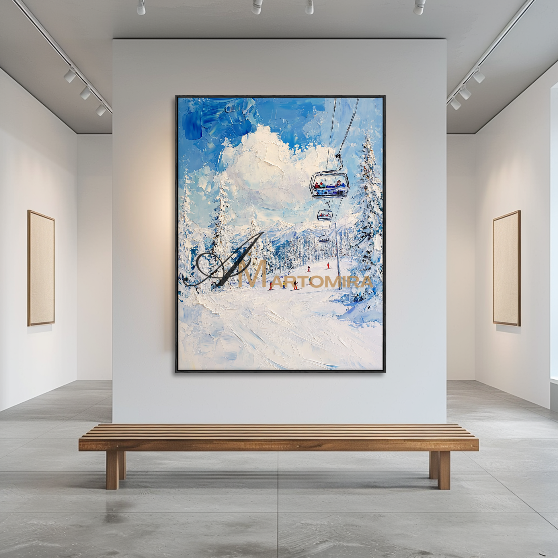 Landscape Wall Art | Winter Wall Art | Ski Painting | Snowy Landscape Art  #CL098
