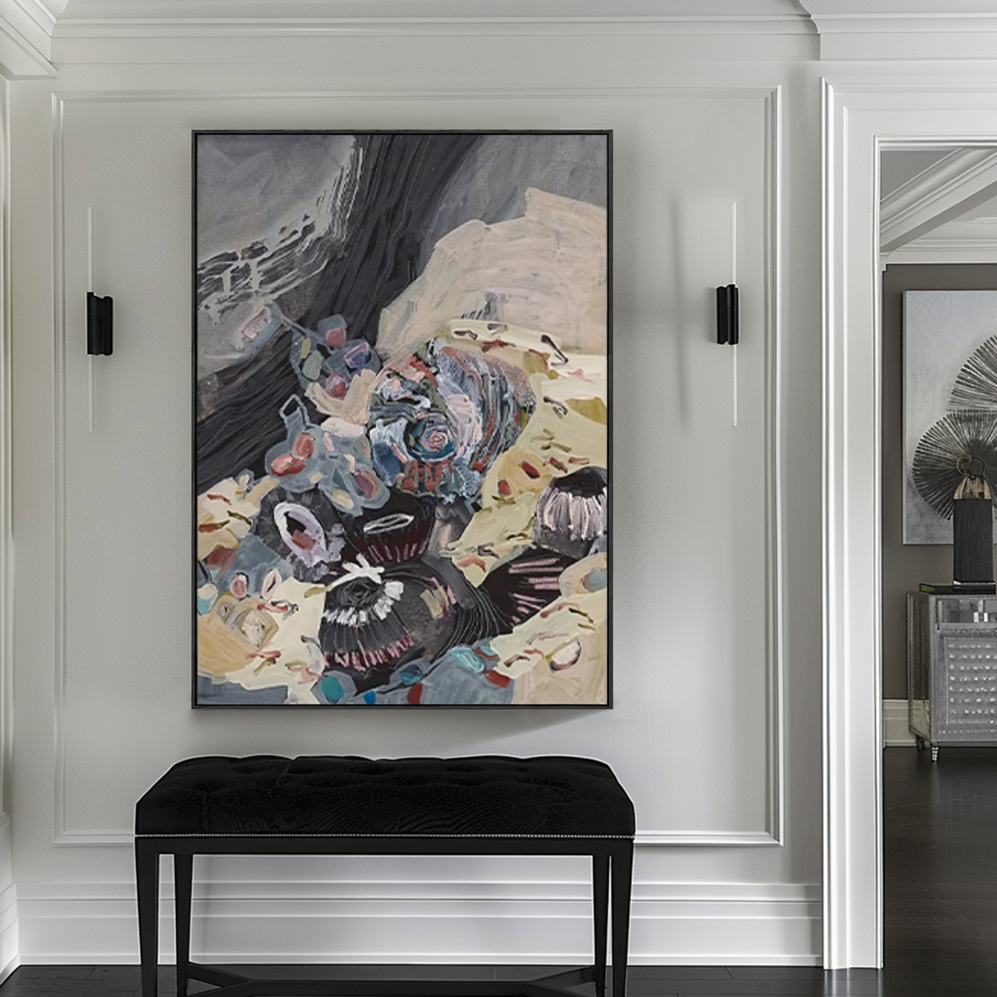 Abstract Wall Art | Contemporary Modern Wall Decor | Large Living Room Wall Art #MF04