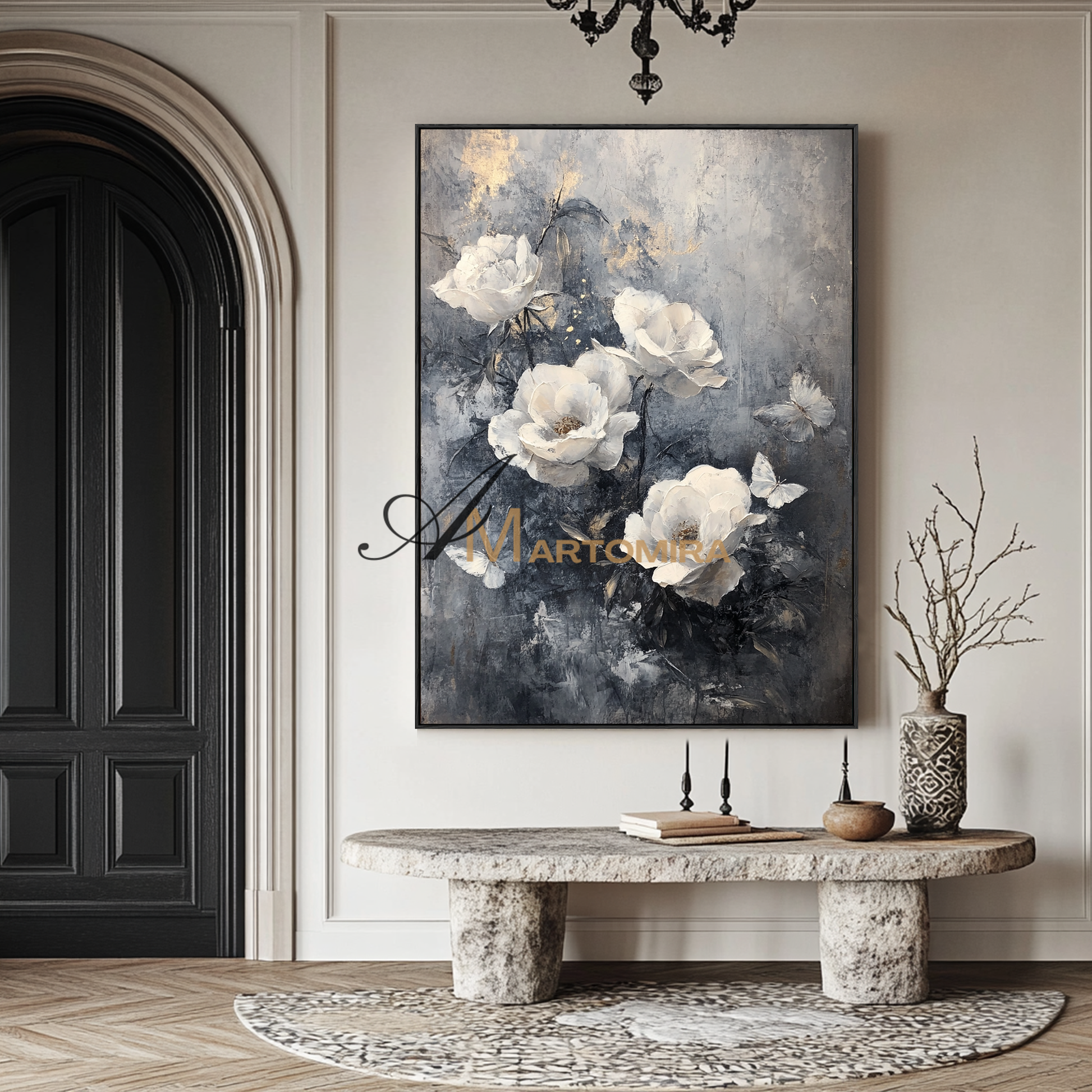 Acrylic Flower Painting | Abstract Art Wall Decor | Floral Wall Art For Living Room | Acrylic Paint #CF117