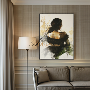 Painting Art Woman | Modern Wall Decor Art | Feminine Wall Art For Bedroom | Canvas Wall Decor #AP124
