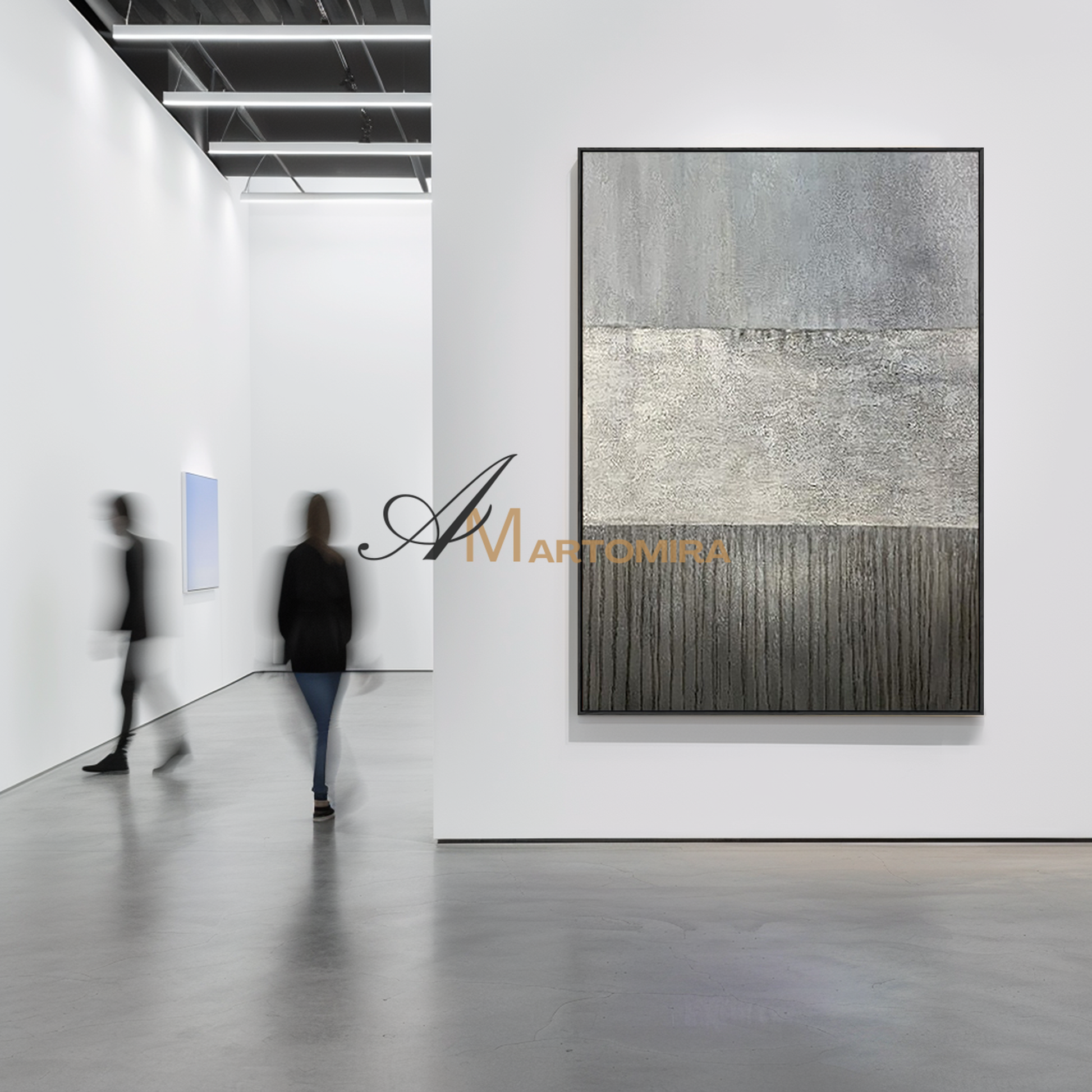 Abstract Canvas Art | Extra Large Canvas Wall Art | Black And grey Abstract Painting #MF123