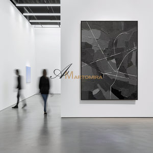 Canvas Paint | Abstract Geometric Art | Grey Abstract Wall Art |Abstract Painting For Living Room #MF132
