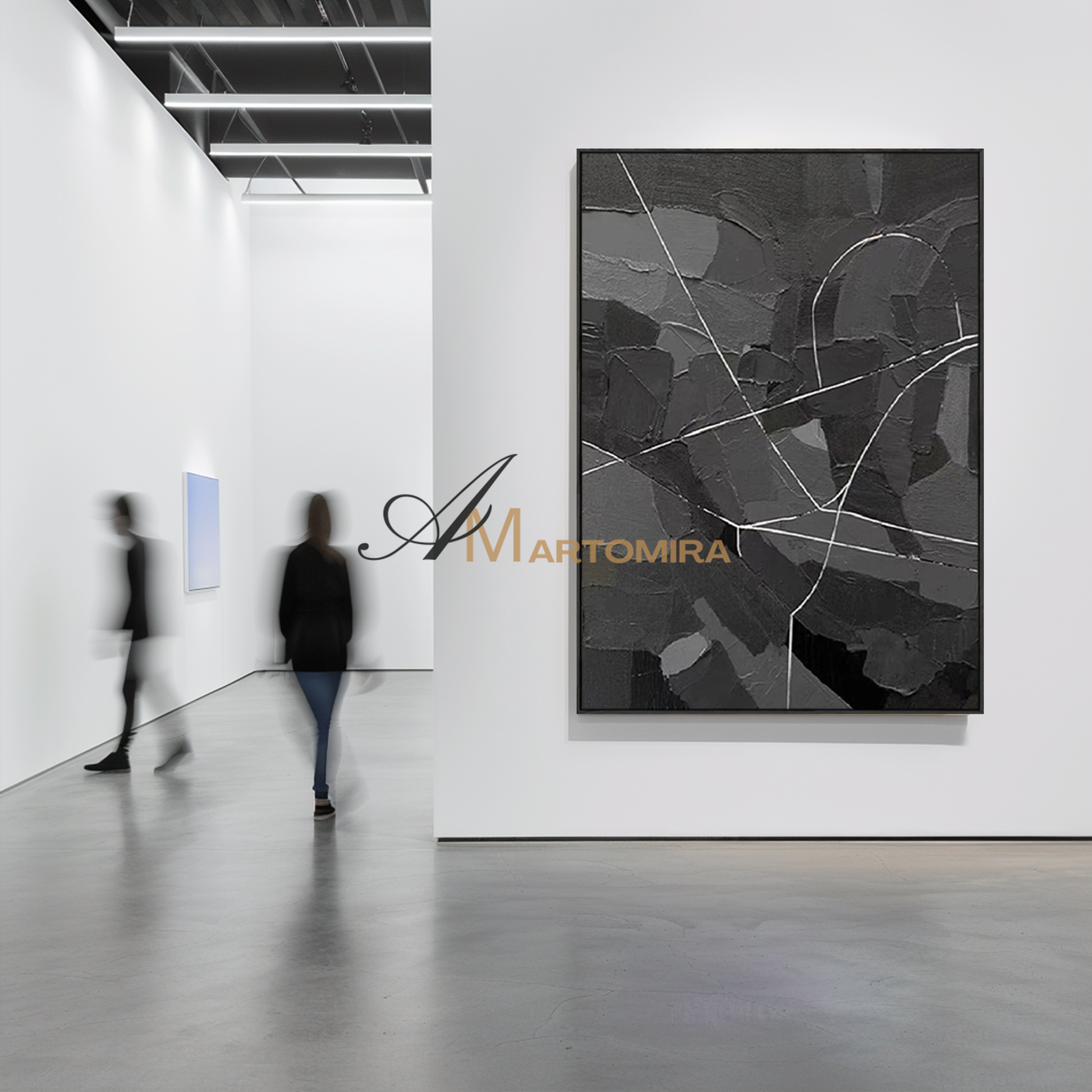 Canvas Paint | Abstract Geometric Art | Grey Abstract Wall Art |Abstract Painting For Living Room #MF132