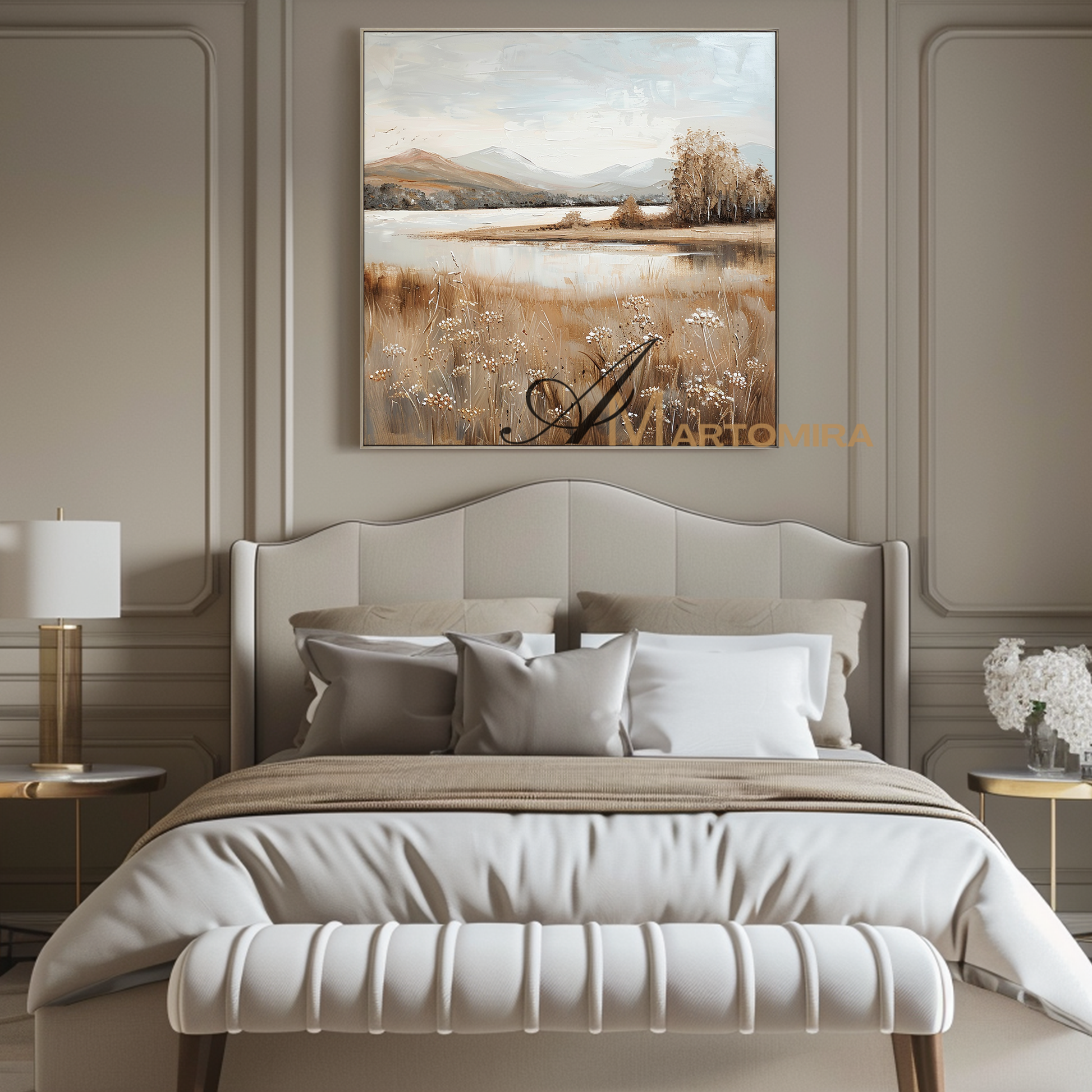 Landscape Art Paintings | Autumn Landscape Art | Mountain Lake Wall Art | Landscape Wall Art For Living Room #CL101
